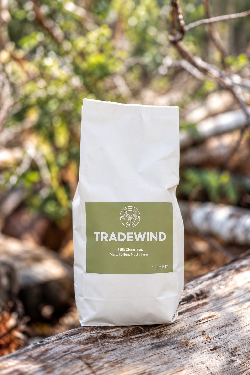 Tradewind on a fallen log